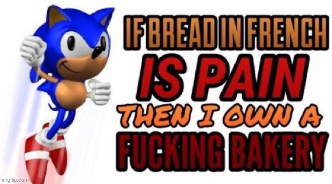 YeS | image tagged in if bread in french is pain | made w/ Imgflip meme maker