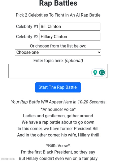 HELP WHY DOES MY AI THINK BILL CLINTON IS BLACK | image tagged in ai meme,bill clinton,hillary clinton,rap battle | made w/ Imgflip meme maker