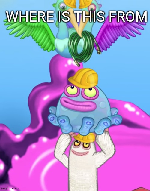 Mammott and Quibble helping Toe Jammer | WHERE IS THIS FROM | image tagged in mammott and quibble helping toe jammer | made w/ Imgflip meme maker