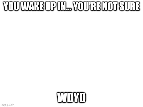 YOU WAKE UP IN... YOU'RE NOT SURE; WDYD | image tagged in it | made w/ Imgflip meme maker