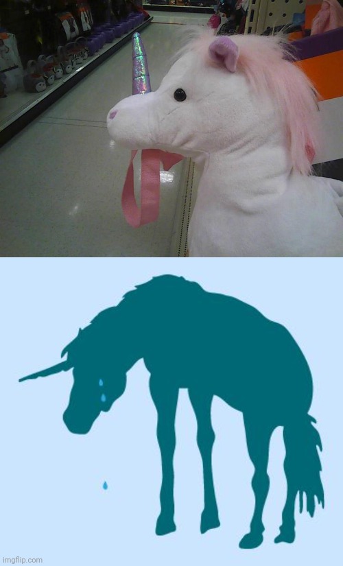 Unicorn fail | image tagged in sad unicorn,unicorns,unicorn,you had one job,memes,stuffed animal | made w/ Imgflip meme maker