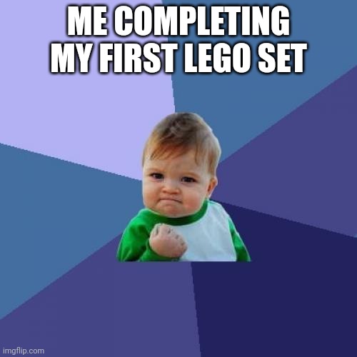 Success Kid Meme | ME COMPLETING MY FIRST LEGO SET | image tagged in memes,success kid | made w/ Imgflip meme maker