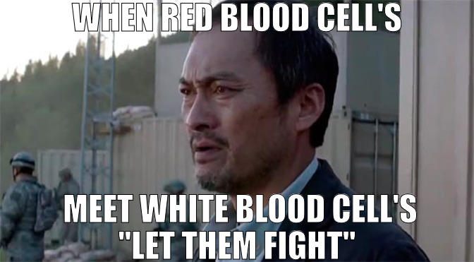 I CAN BE THE REF | WHEN RED BLOOD CELL'S; MEET WHITE BLOOD CELL'S
"LET THEM FIGHT" | image tagged in ken watenabe let them fight,meme | made w/ Imgflip meme maker