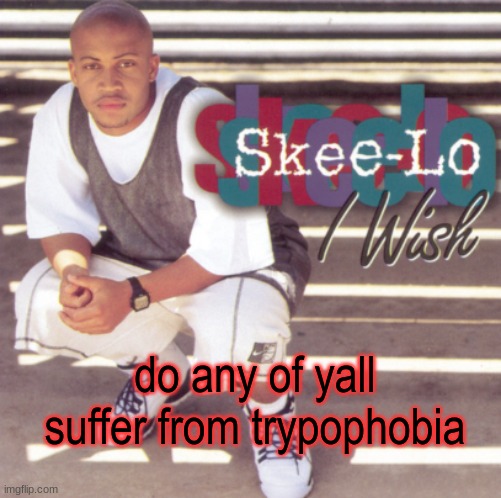 fear of holes | do any of yall suffer from trypophobia | image tagged in skee-lo | made w/ Imgflip meme maker