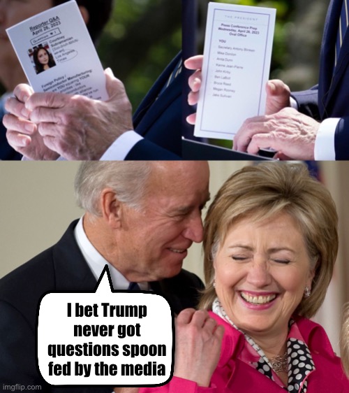 It’s called Democrat privilege | I bet Trump 
never got 
questions spoon 
fed by the media | image tagged in biden sniffing hillary clinton | made w/ Imgflip meme maker