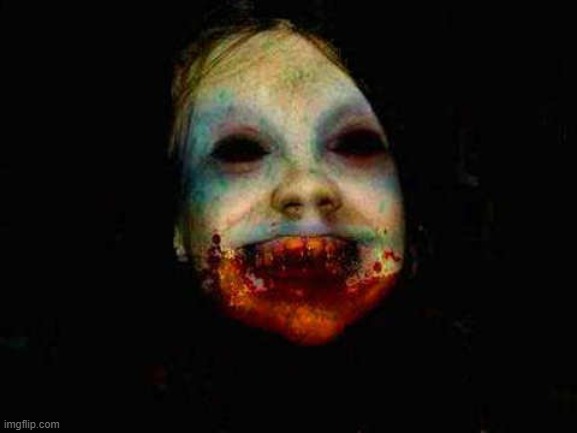 Creepy bloody face | image tagged in creepy bloody face | made w/ Imgflip meme maker