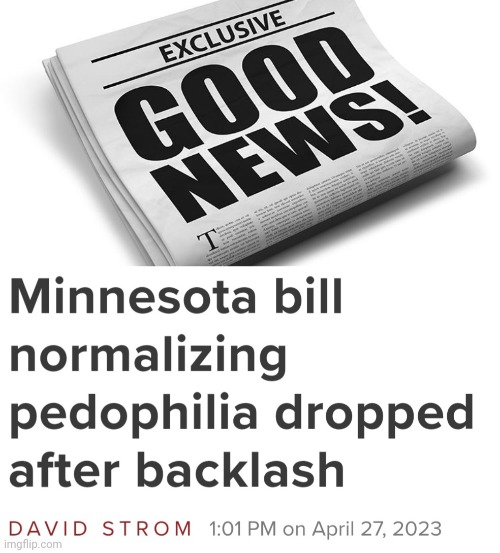 The majority of Americans will not let pedophilia be normalized. | image tagged in good news | made w/ Imgflip meme maker