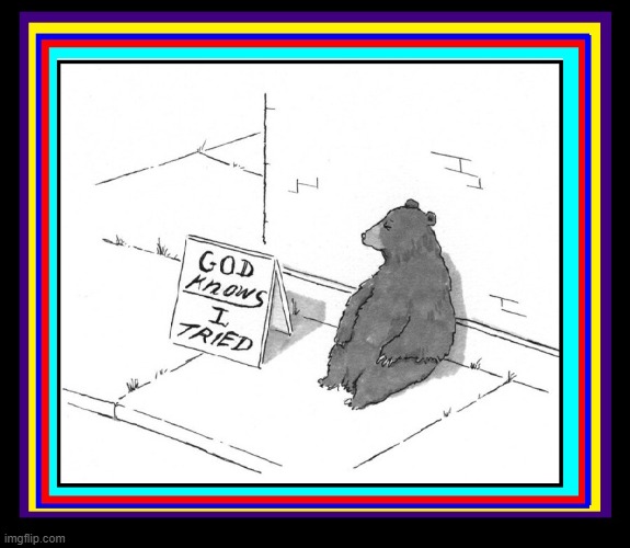 What's better the Cartoon or the Frame? | image tagged in vince vance,bears,beggars,panhandlers,memes,comics/cartoons | made w/ Imgflip meme maker