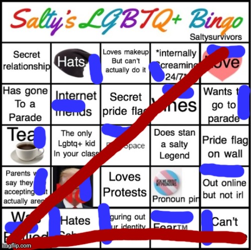 *tired of life noises* | image tagged in the pride bingo | made w/ Imgflip meme maker