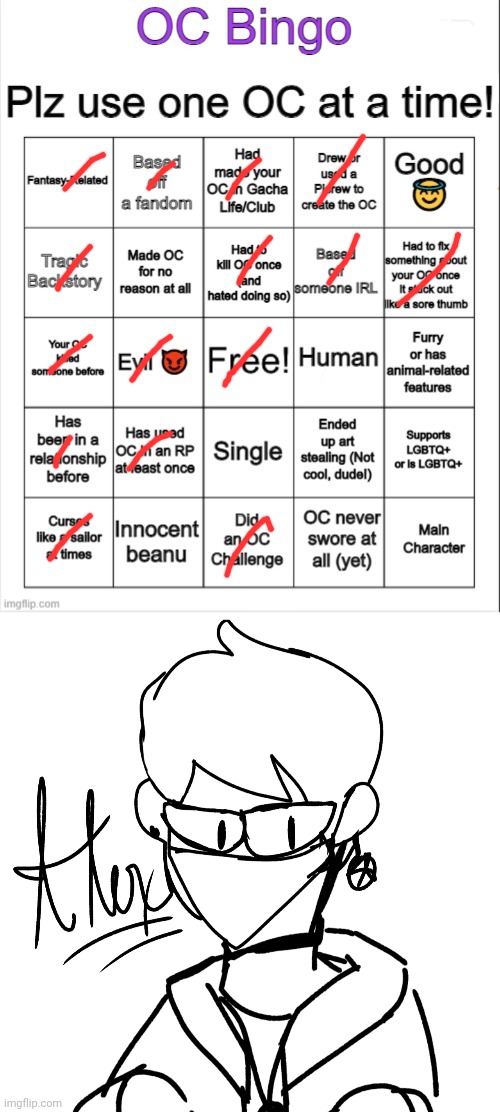 Let Alex hit the spot light for a bit | image tagged in oc bingo | made w/ Imgflip meme maker