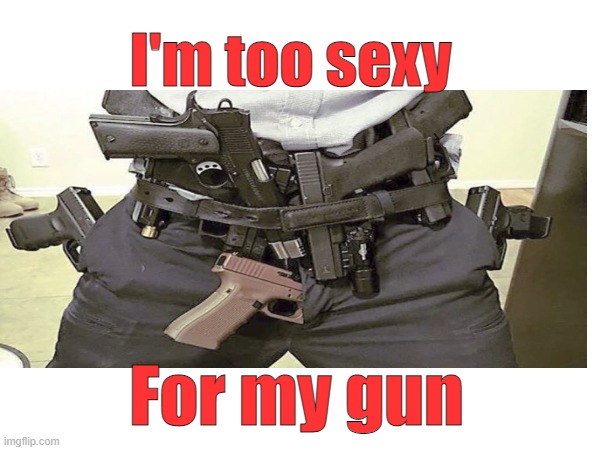 I'm too sexy For my gun | made w/ Imgflip meme maker