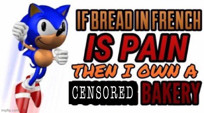 image tagged in if bread in french is pain | made w/ Imgflip meme maker