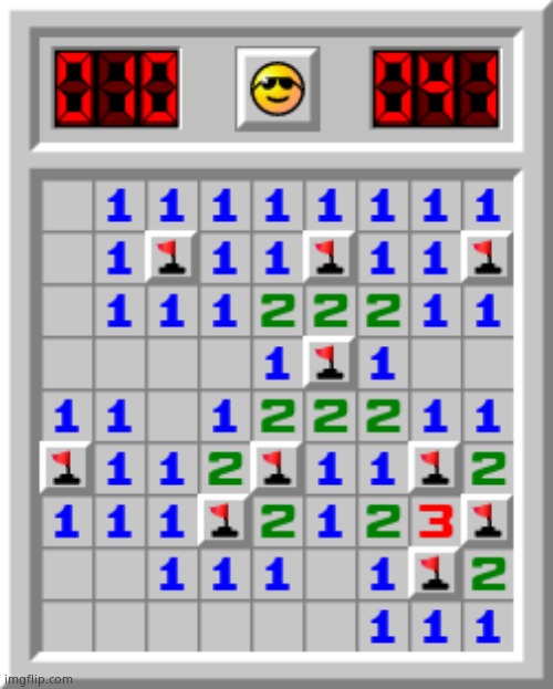 Again | image tagged in minesweeper | made w/ Imgflip meme maker