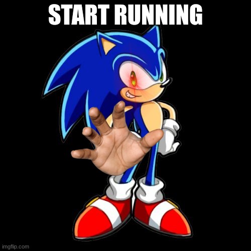 You're Too Slow Sonic Meme | START RUNNING | image tagged in memes,you're too slow sonic | made w/ Imgflip meme maker