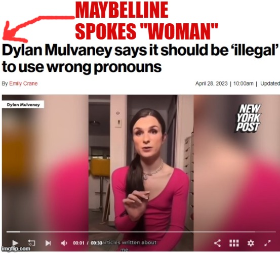 MAYBELLINE SPOKES "WOMAN" | image tagged in maybelline,go woke,dylan mulvaney | made w/ Imgflip meme maker