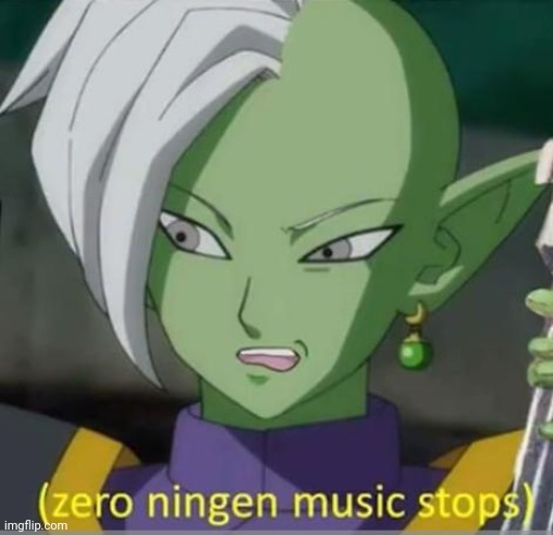 zero ningen music stops | image tagged in zero ningen music stops | made w/ Imgflip meme maker