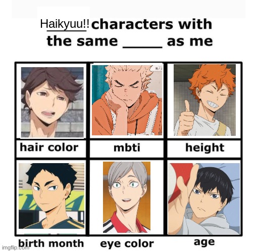 Haikyuu!! | image tagged in characters with the same as me,haikyuu | made w/ Imgflip meme maker