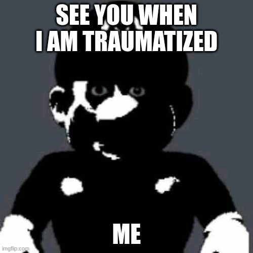 scary mario | SEE YOU WHEN I AM TRAUMATIZED; ME | image tagged in scary mario | made w/ Imgflip meme maker