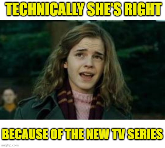 TECHNICALLY SHE'S RIGHT BECAUSE OF THE NEW TV SERIES | image tagged in blank white template | made w/ Imgflip meme maker