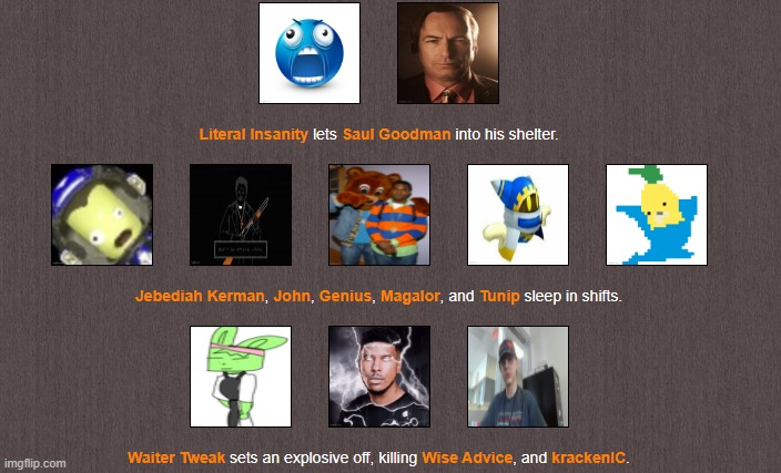 Night 1 ends with--NOOOOOOOOOOOOOOOO | image tagged in hunger games | made w/ Imgflip meme maker