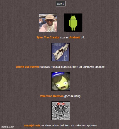 Day 2 (1) | image tagged in hunger games | made w/ Imgflip meme maker