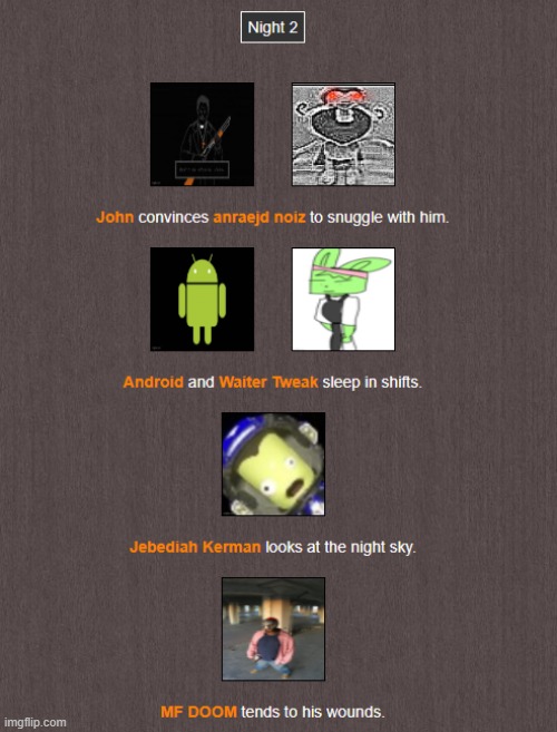 The 2nd Night begins. | image tagged in hunger games | made w/ Imgflip meme maker