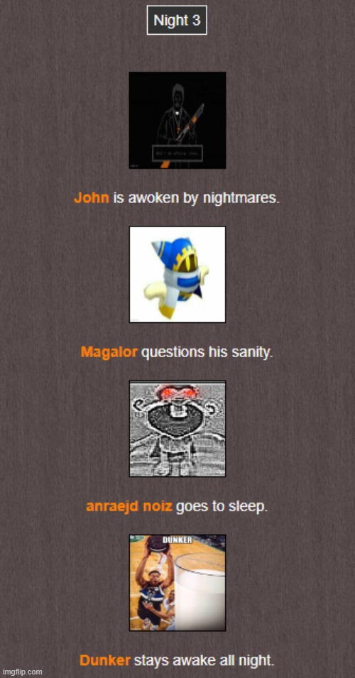 Night 3 starts with a confession of the fact that I am a Warriors fan. | image tagged in hunger games | made w/ Imgflip meme maker