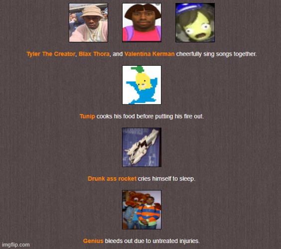It's rappin' time in Night 3. | image tagged in hunger games | made w/ Imgflip meme maker
