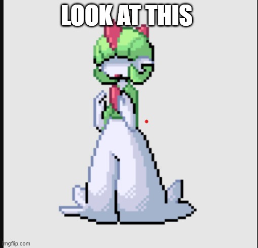 LOOK AT THIS | image tagged in ralts | made w/ Imgflip meme maker