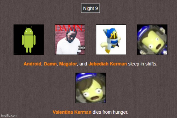 Night 9 | image tagged in hunger games | made w/ Imgflip meme maker