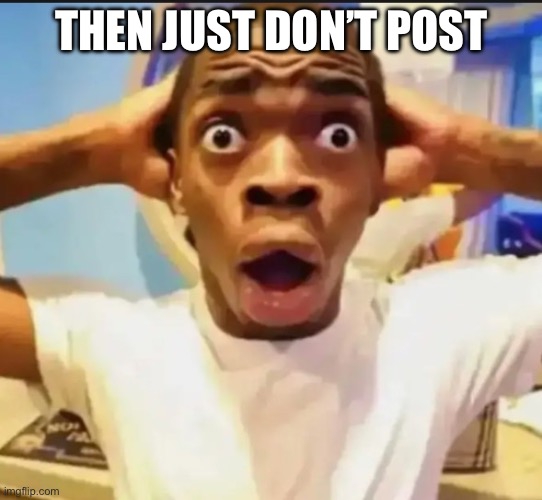 Surprised Black Guy | THEN JUST DON’T POST | image tagged in surprised black guy | made w/ Imgflip meme maker