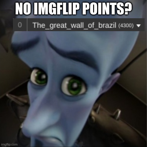 Megamind peeking | NO IMGFLIP POINTS? | image tagged in megamind peeking | made w/ Imgflip meme maker