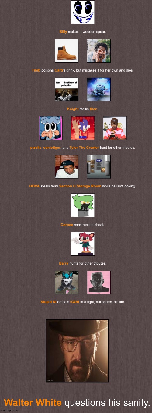 (mod note: make sense. Walter has lung cancer or smth) | made w/ Imgflip meme maker