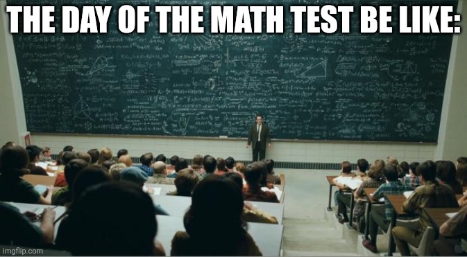 Math | THE DAY OF THE MATH TEST BE LIKE: | image tagged in math in a nutshell,memes | made w/ Imgflip meme maker