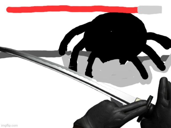 Giant Enemy Spider Bossfight in comments (your weapon is a katana) | made w/ Imgflip meme maker