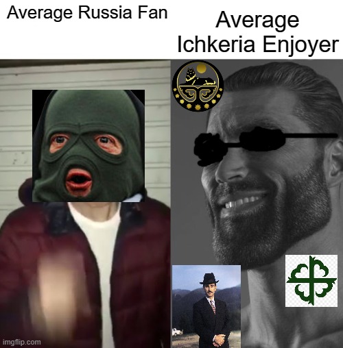 First Chechen War in a nutshell | Average Ichkeria Enjoyer; Average Russia Fan | image tagged in average fan vs average enjoyer | made w/ Imgflip meme maker