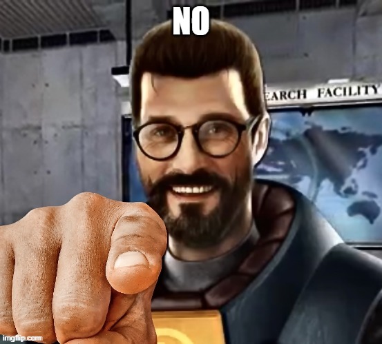 gordon freeman | NO | image tagged in gordon freeman | made w/ Imgflip meme maker