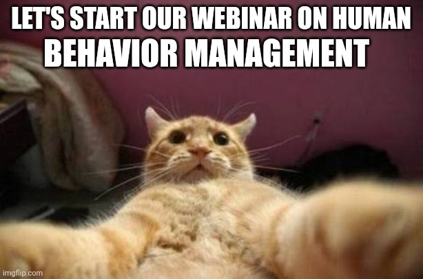 Crazy Animals | BEHAVIOR MANAGEMENT; LET'S START OUR WEBINAR ON HUMAN | image tagged in crazy animals | made w/ Imgflip meme maker