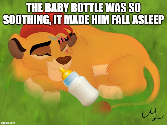 Used in comment | THE BABY BOTTLE WAS SO SOOTHING, IT MADE HIM FALL ASLEEP | image tagged in a mentally sick piece of garbage | made w/ Imgflip meme maker