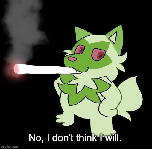 Weed Cat | No, I don't think I will. | image tagged in weed cat | made w/ Imgflip meme maker