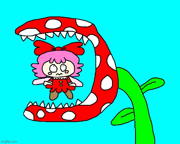 The Piranha Plant is going to eat Ribbon lol | image tagged in kirby,super mario bros,crossover,parody,funny,fanart | made w/ Imgflip meme maker