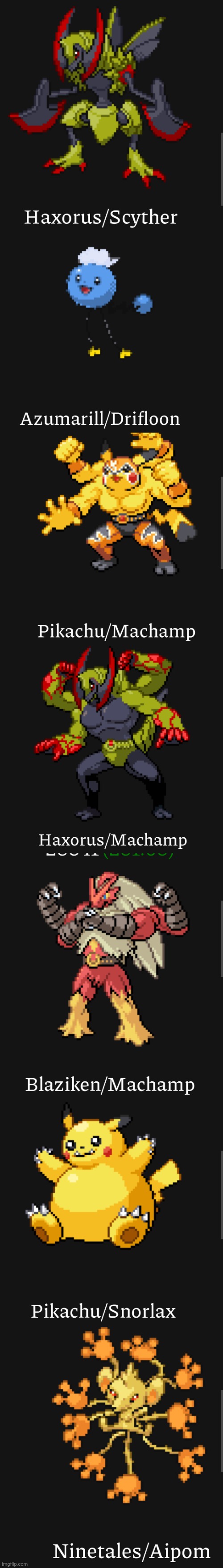 What's the best, I personally like Pikachu Machamp the best | image tagged in pokemon,fusion,pokemon memes,pokemon fusion | made w/ Imgflip meme maker