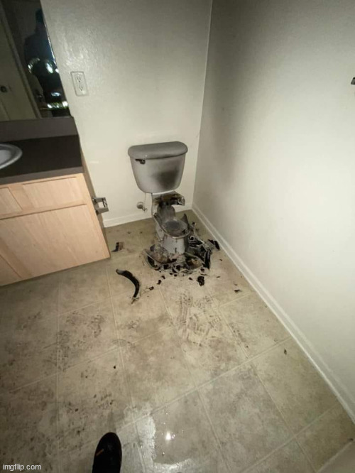 exploded toilet | image tagged in exploded toilet | made w/ Imgflip meme maker