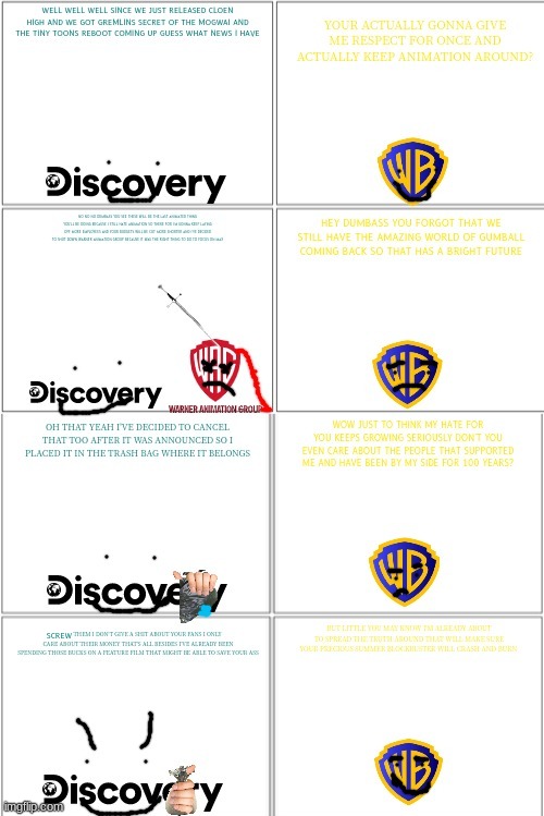 the warner bros situation is gonna get worse | SCREW | image tagged in comic panel,warner bros discovery,prediction | made w/ Imgflip meme maker