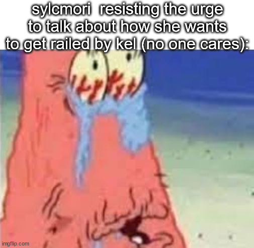 sylcmori  resisting the urge to talk about how she wants to get railed by kel (no one cares): | made w/ Imgflip meme maker