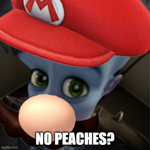 Mario going into the wrong castle be like | NO PEACHES? | image tagged in megamind,no b es,mario,princess peach,memes,gaming | made w/ Imgflip meme maker