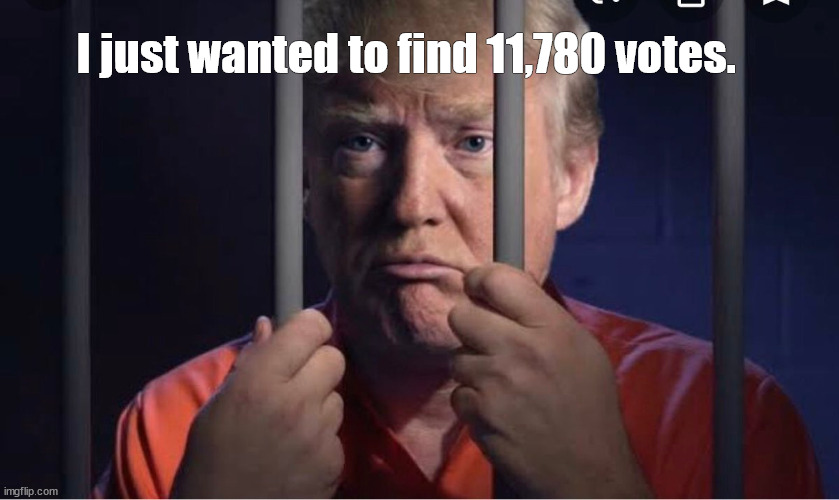 I just wanted to find 11,780 votes. | image tagged in trump,donald trump,georgia,votes,prison,memes | made w/ Imgflip meme maker