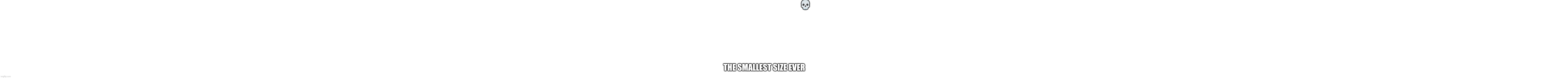 The smallest post ever | 💀; THE SMALLEST SIZE EVER | image tagged in bernie i am once again asking for your support | made w/ Imgflip meme maker