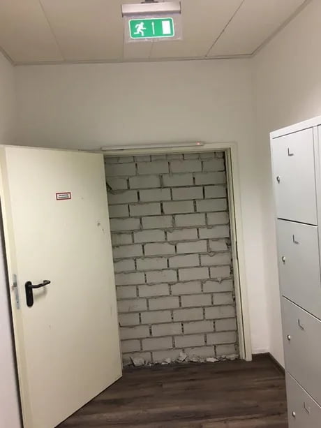 Door with bricks Blank Meme Template