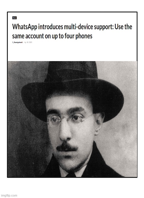 Fernado Pessoa likes that | image tagged in whatsapp,fernando pessoa | made w/ Imgflip meme maker